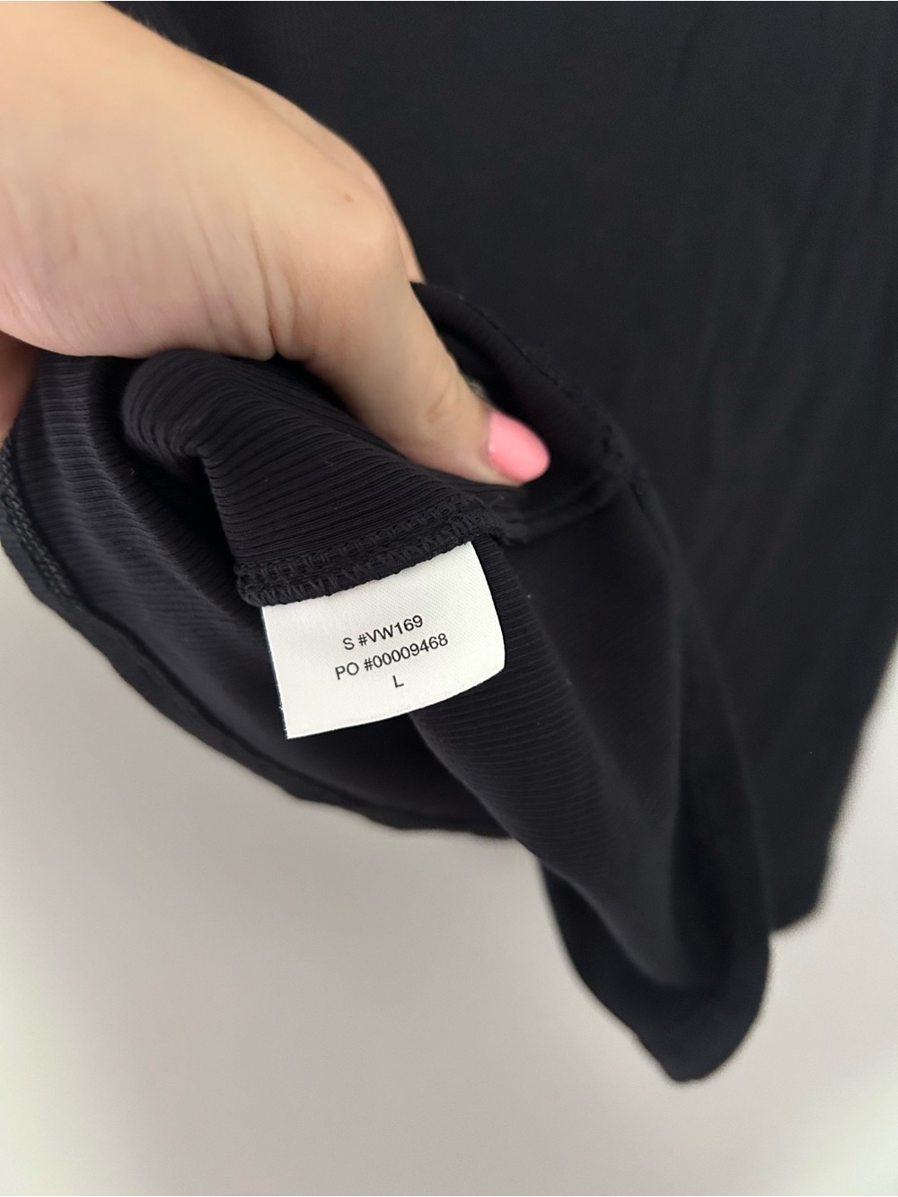 Vuori Pose Ribbed Black Fitted Tee - Picture 3 of 5